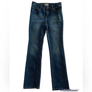 NWOT Cherokee Dark Wash Denim Jeans Girls 12 Blue Adjustable Waist Pockets Soft